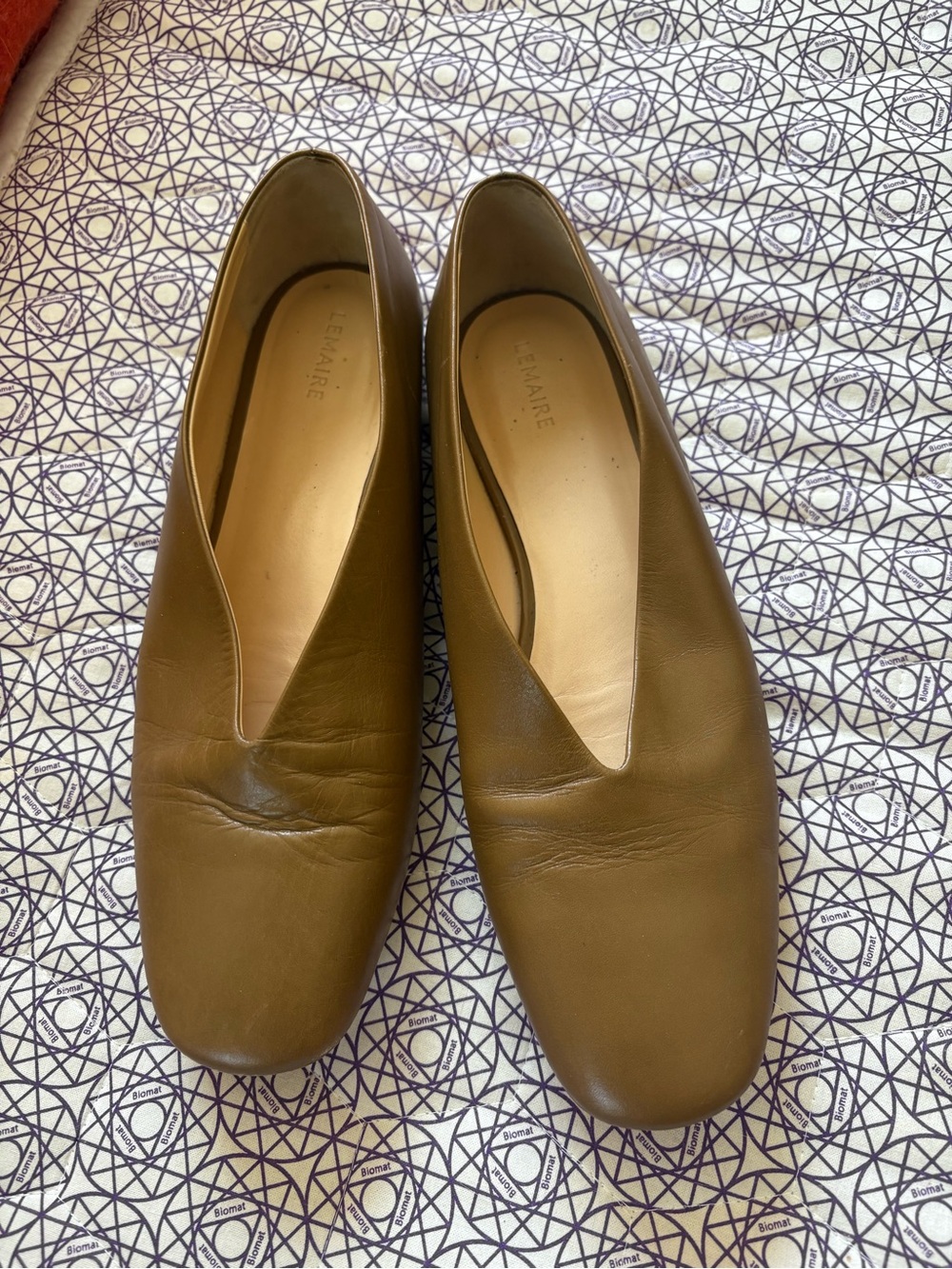Lemaire Brown Leather Square-Toe Flats - Picture 7 of 7